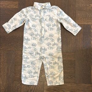❌SOLD❌Janie and Jack flannel Romper size 12-18 months